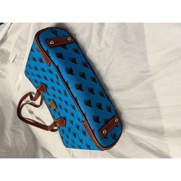 Dooney & Bourke Carolina Panther Blue Brown Leather Shoulder Tote Bag GS - Picture 3 of 10